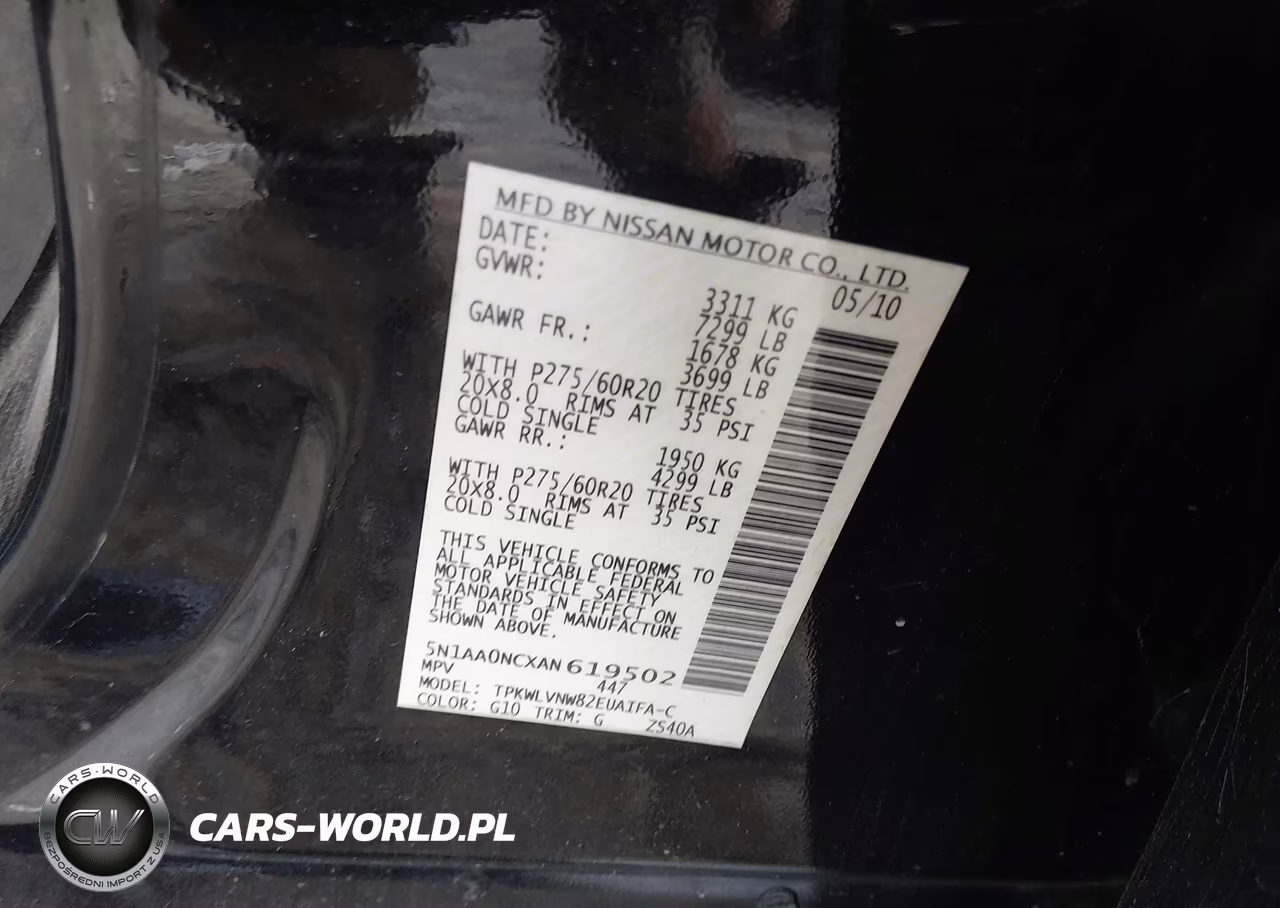 2010 Nissan Armada Platinum VIN:5N1AA0NCXAN619502 - 9