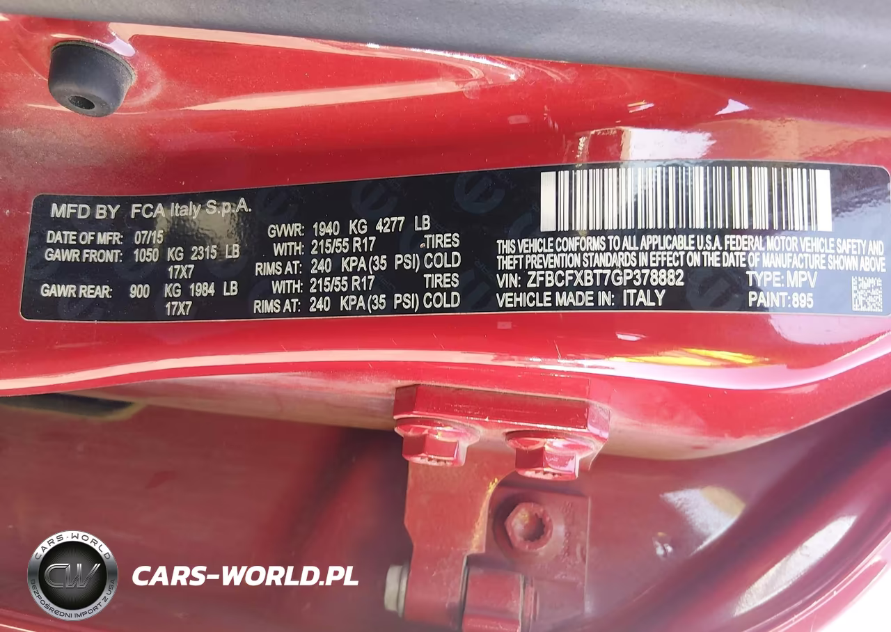 2016 Fiat 500X Easy VIN:ZFBCFXBT7GP378882 - 9