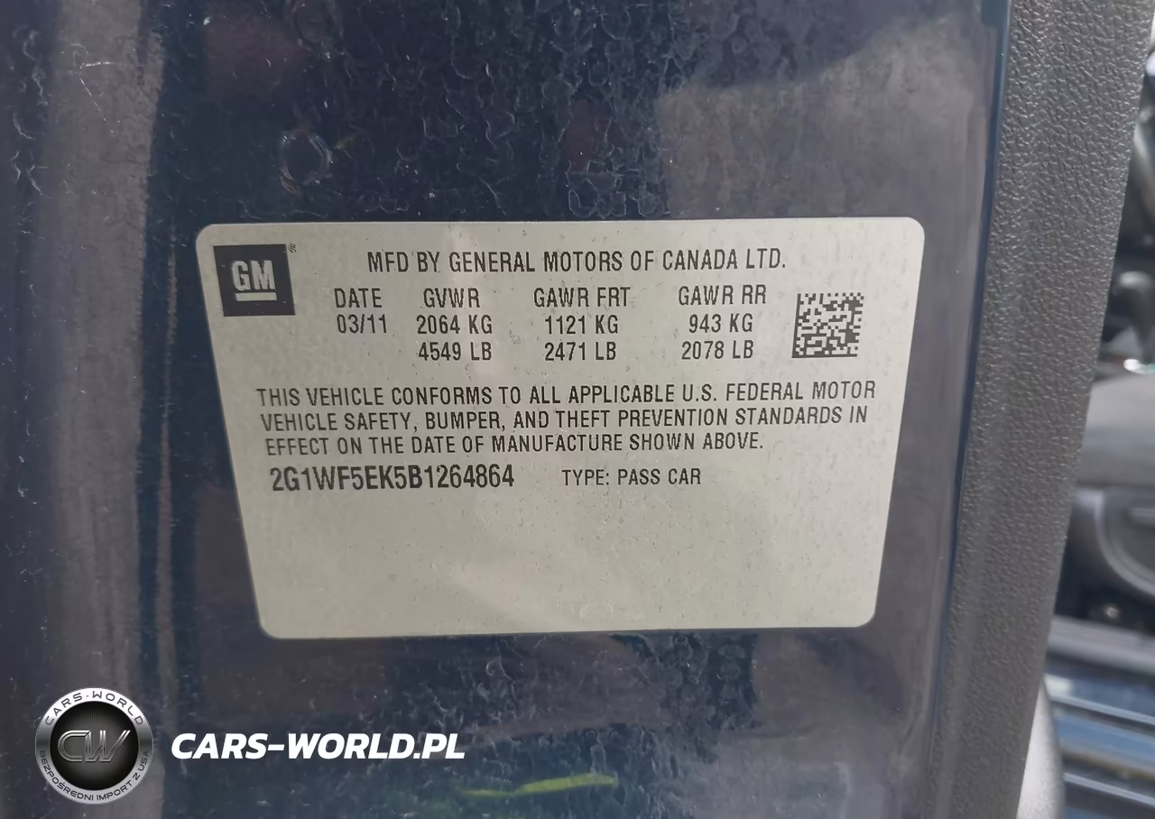 2011 Chevrolet Impala Ls VIN:2G1WF5EK5B1264864 - 9