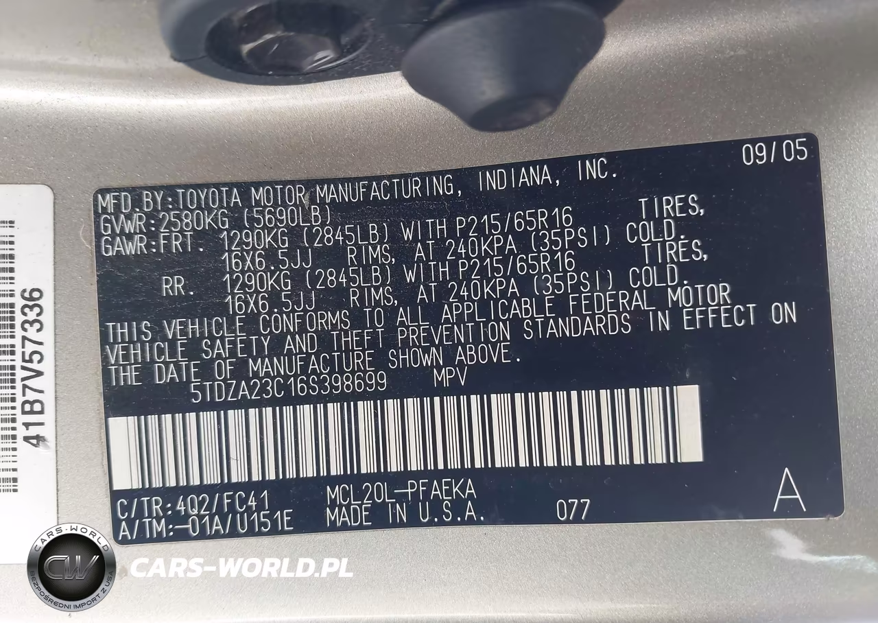 2006 Toyota Sienna Le VIN:5TDZA23C16S398699 - 9