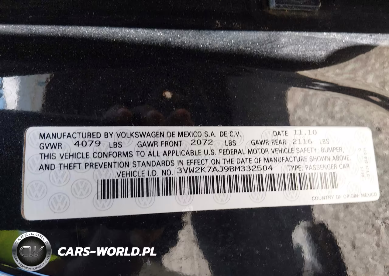2011 Volkswagen Jetta 2.0L S VIN:3VW2K7AJ9BM332504 - 9