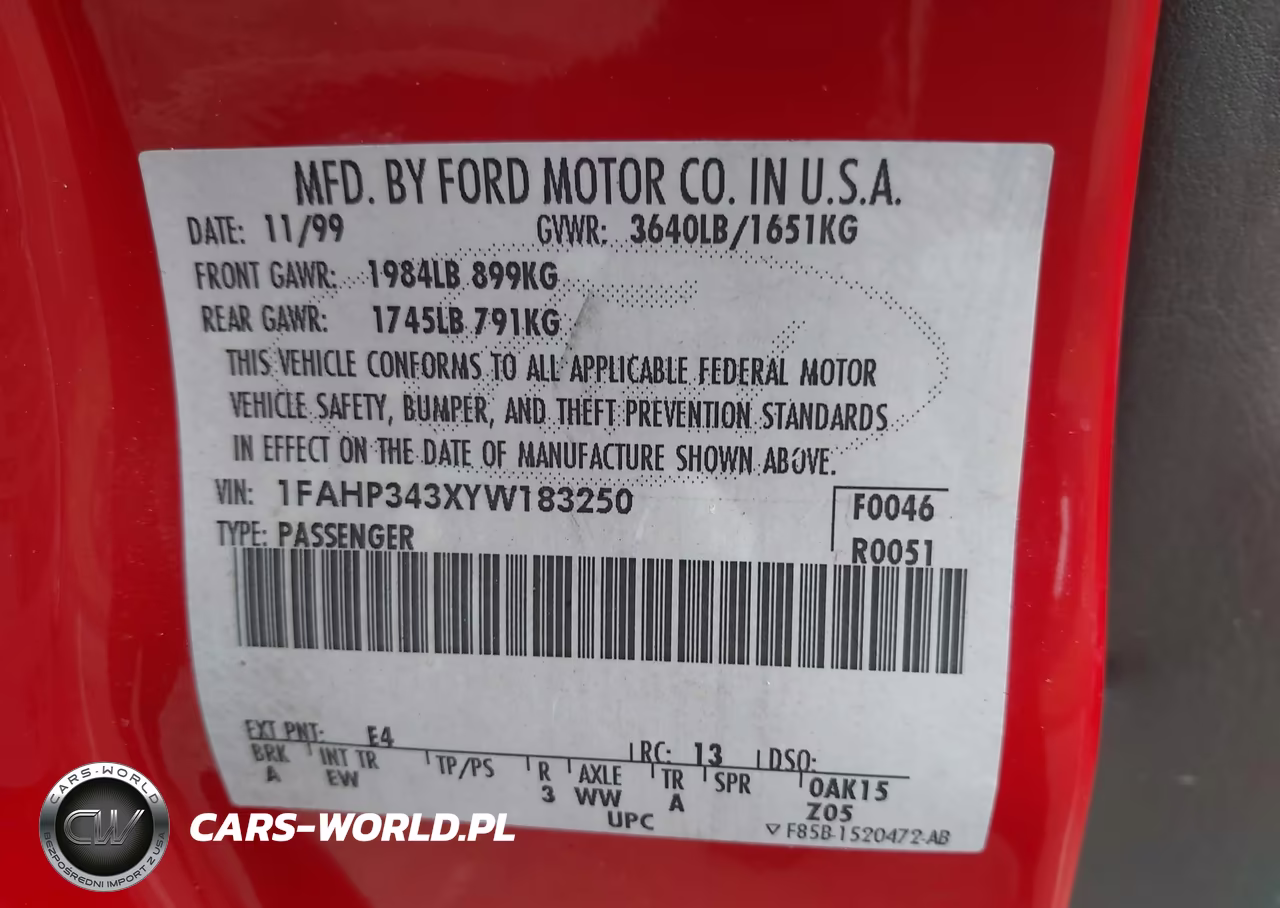 2000 Ford Focus Se VIN:1FAHP343XYW183250 - 9