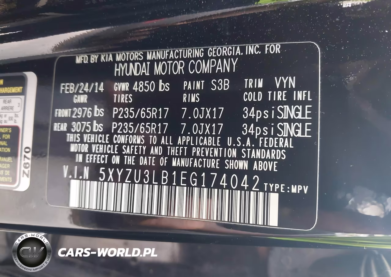 2014 Hyundai Santa Fe Sport 2.4L VIN:5XYZU3LB1EG174042 - 9
