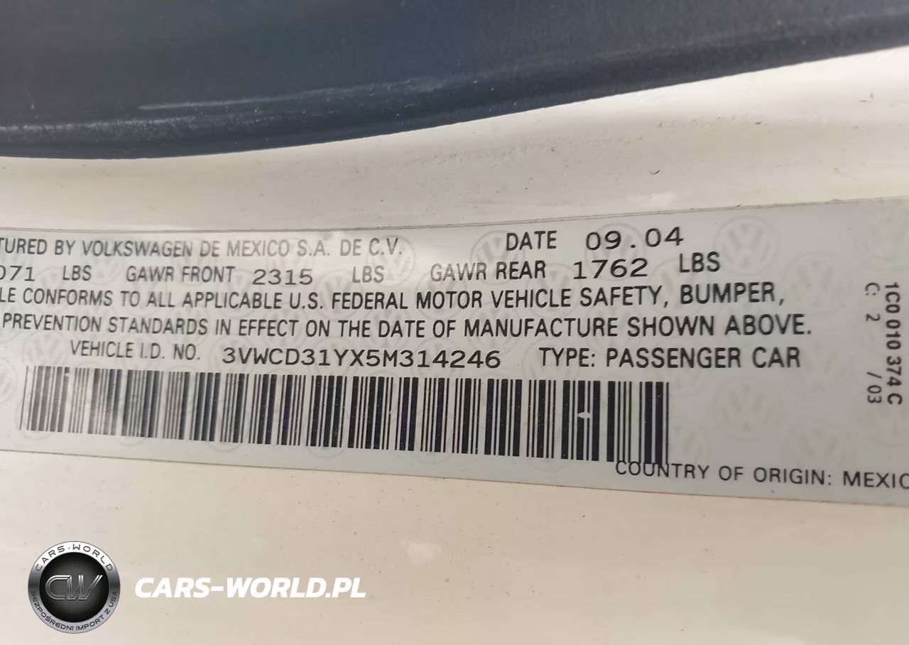 2005 Volkswagen New Beetle Gls 1.8T VIN:3VWCD31YX5M314246 - 9