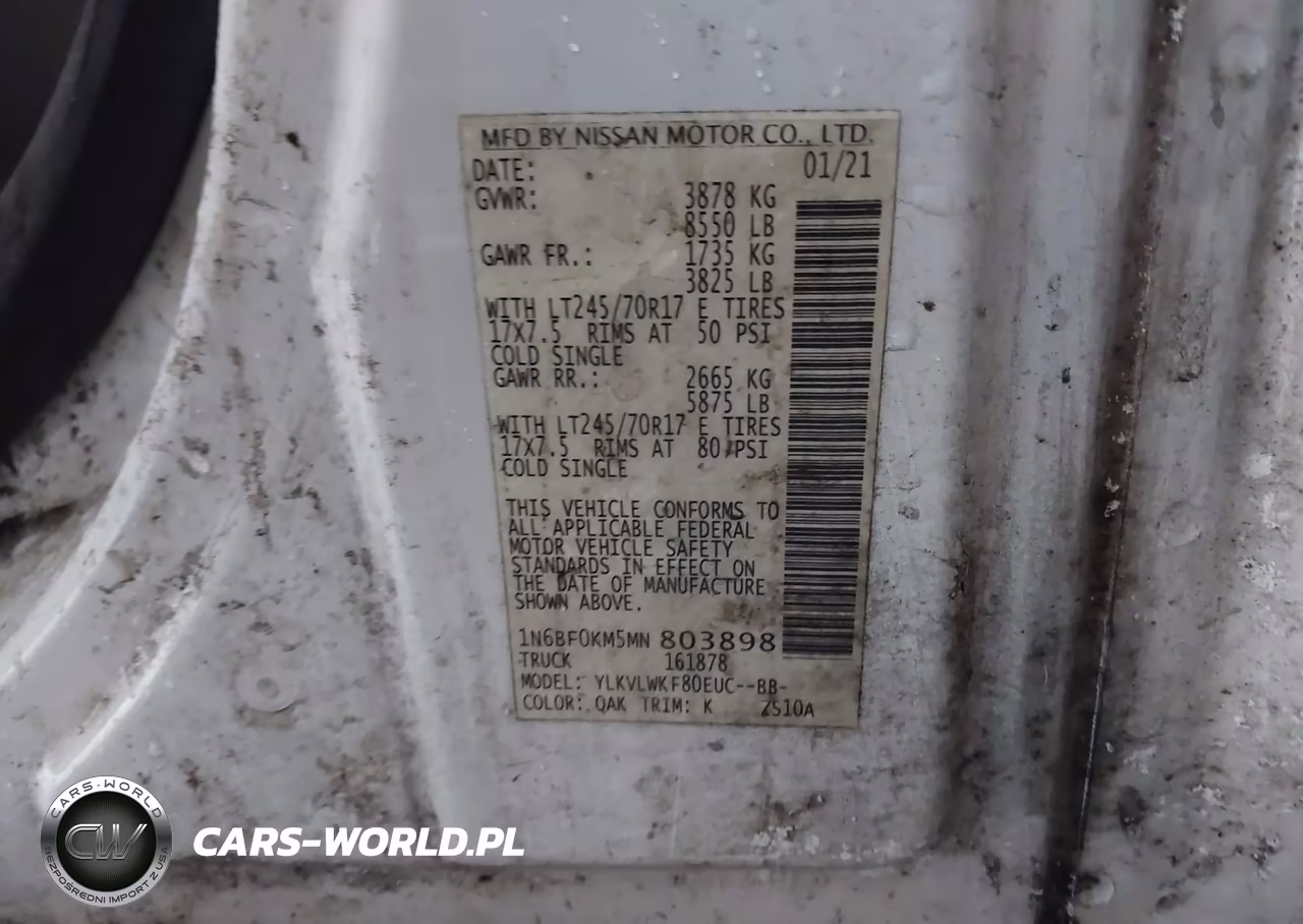 2021 Nissan Nv Cargo Nv1500 S Standard Roof V6 VIN:1N6BF0KM5MN803898 - 9