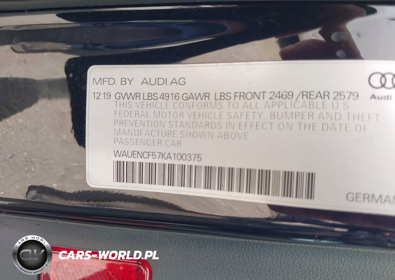 2019 Audi A5 45 Premium VIN:WAUENCF57KA100375 - 9