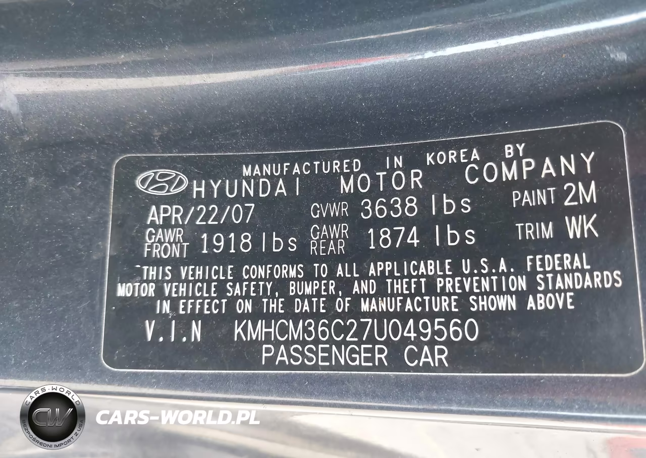 2007 Hyundai Accent Gs VIN:KMHCM36C27U049560 - 9