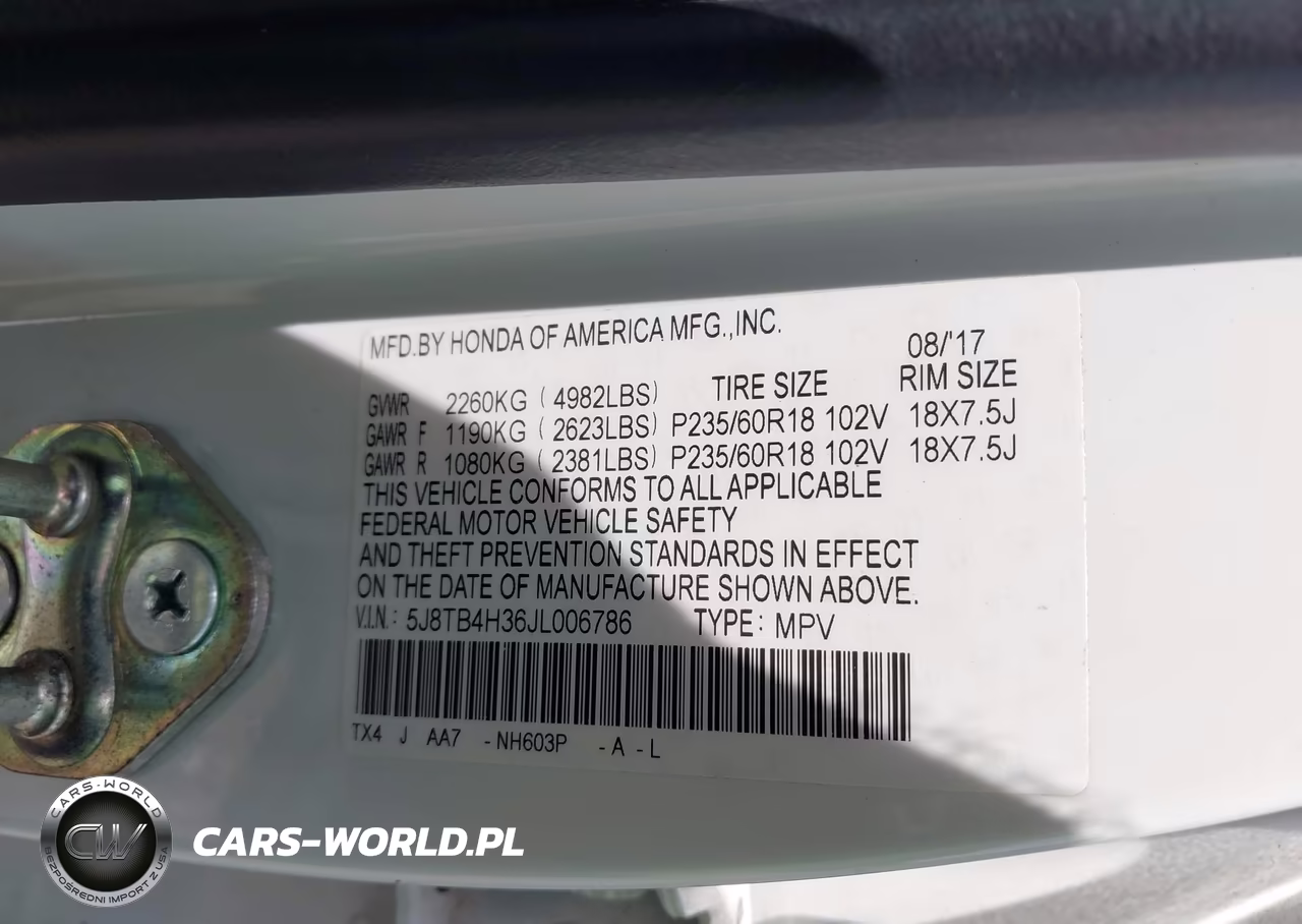 2018 Acura Rdx Acurawatch Plus Package VIN:5J8TB4H36JL006786 - 9