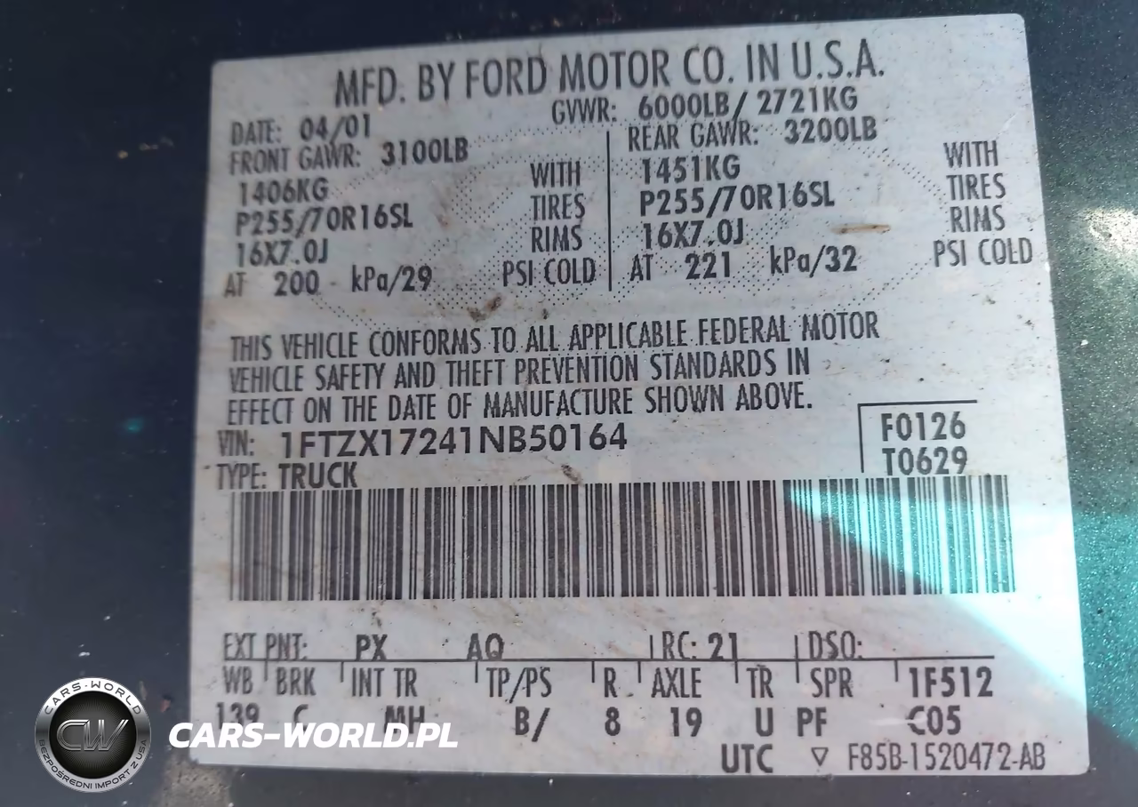 2001 Ford F-150 Xl-Xlt VIN:1FTZX17241NB50164 - 9