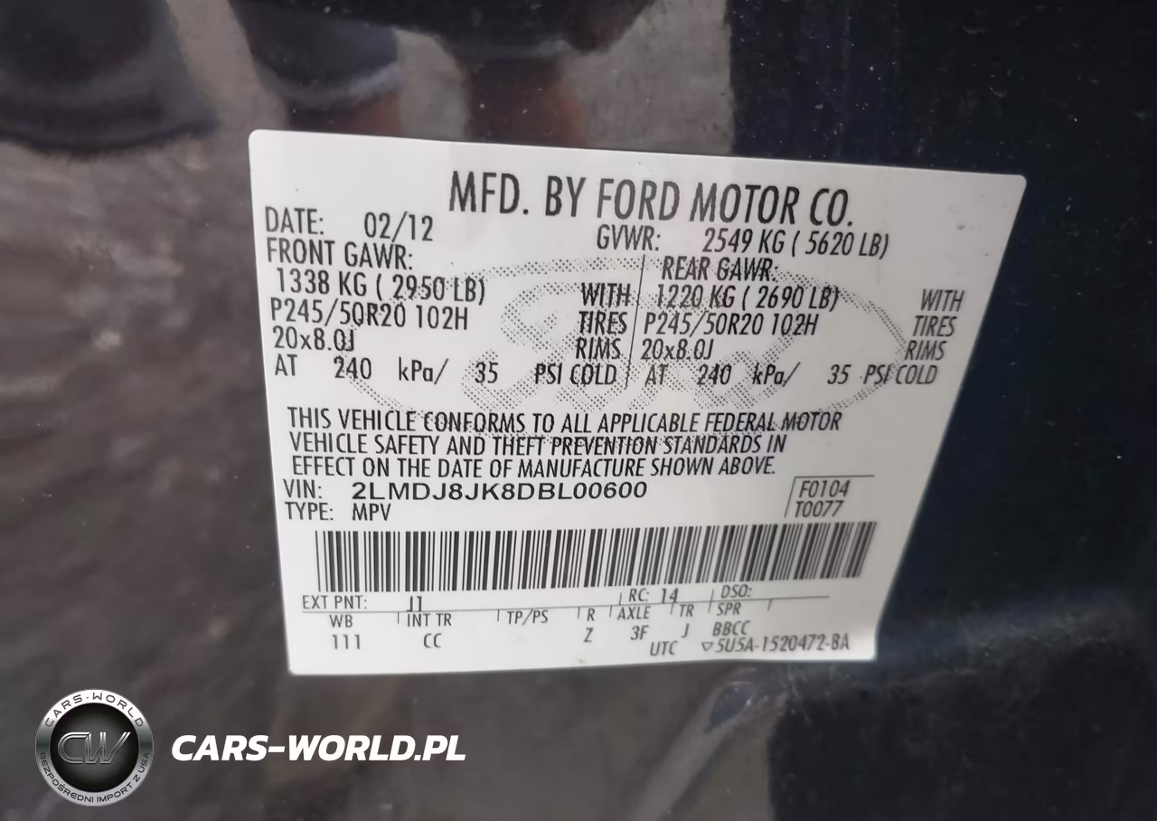 2013 Lincoln Mkx VIN:2LMDJ8JK8DBL00600 - 9