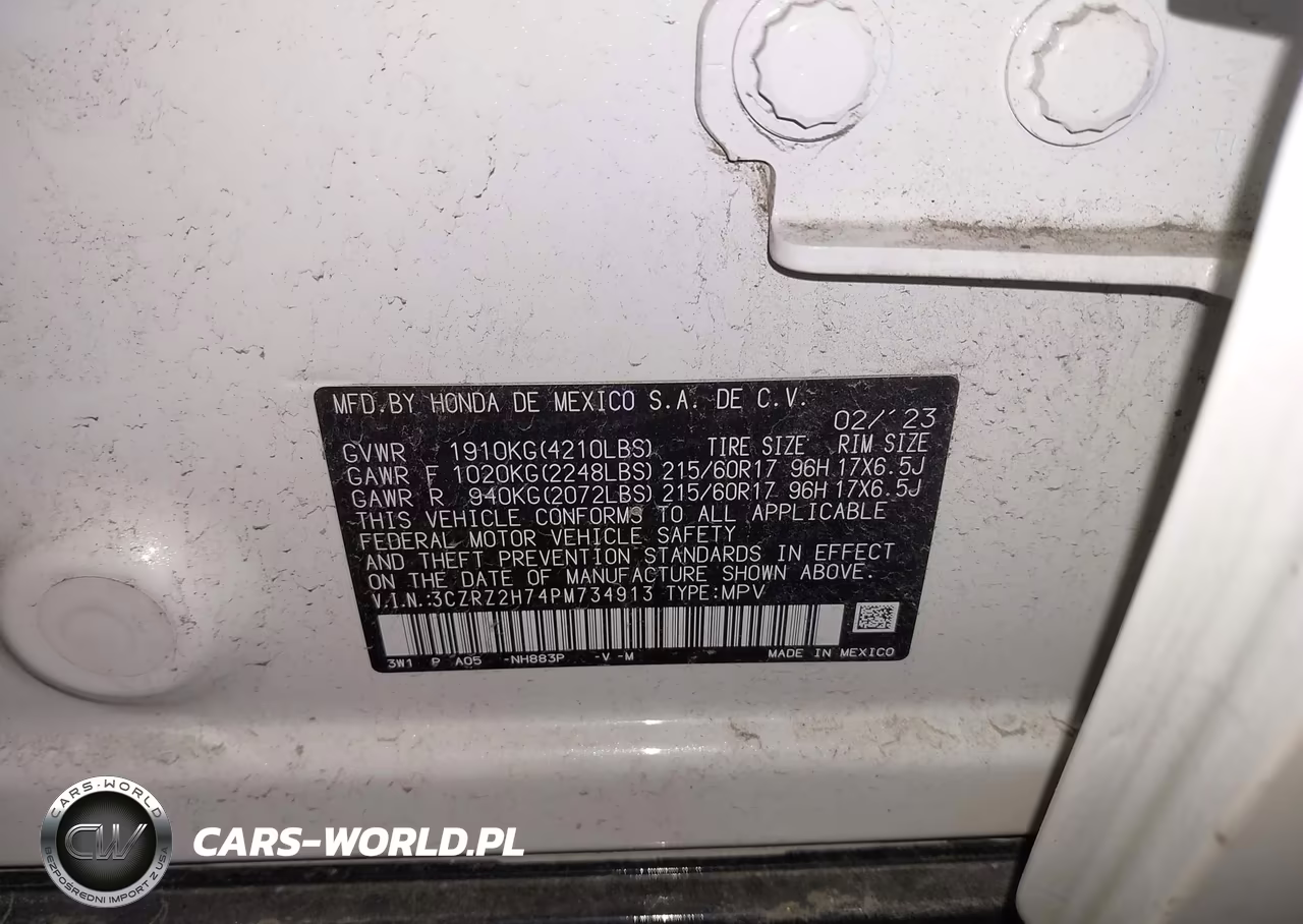 2023 Honda Hr-V Awd Ex-L VIN:3CZRZ2H74PM734913 - 8