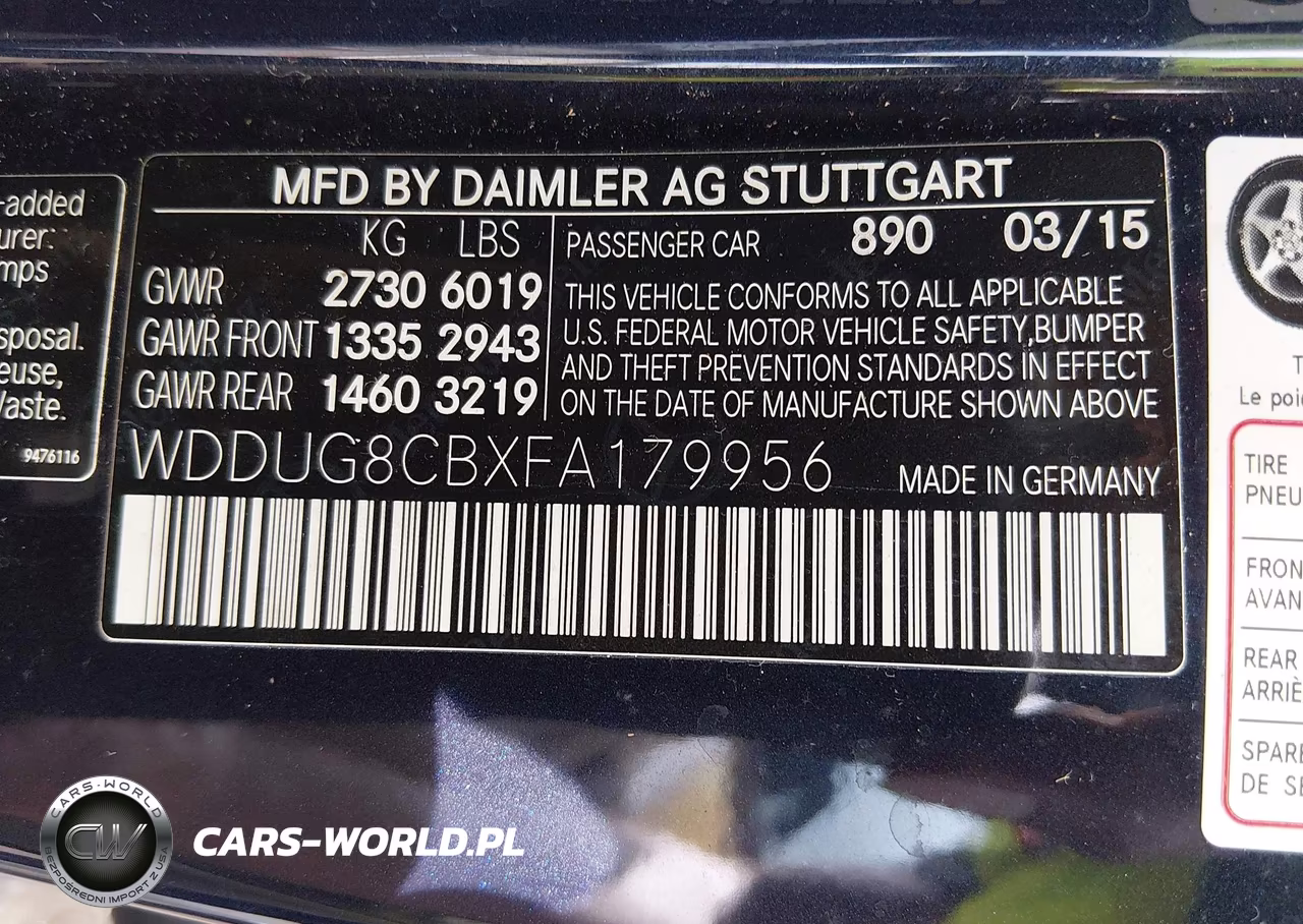 2015 Mercedes-Benz S 550 VIN:WDDUG8CBXFA179956 - 9