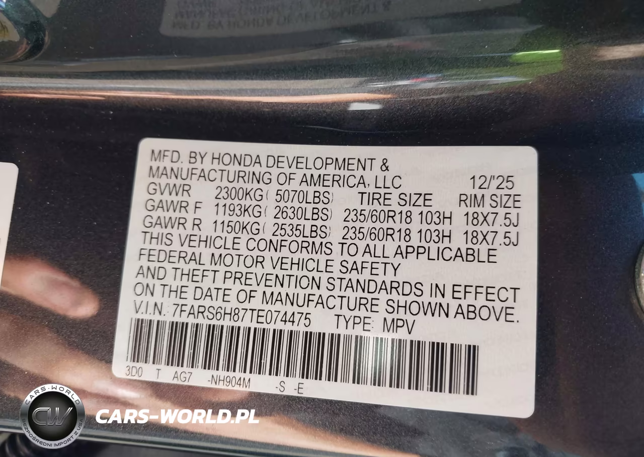 2026 Honda Cr-V Hybrid Awd Sport-L VIN:7FARS6H87TE074475 - 9