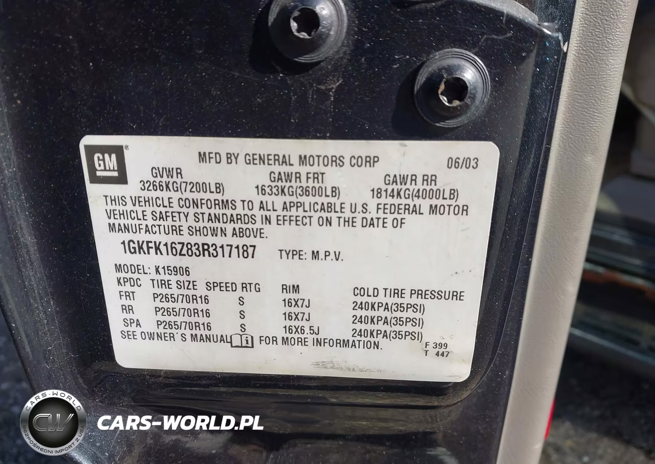 2003 GMC Yukon Xl 1500 Slt VIN:1GKFK16Z83R317187 - 9