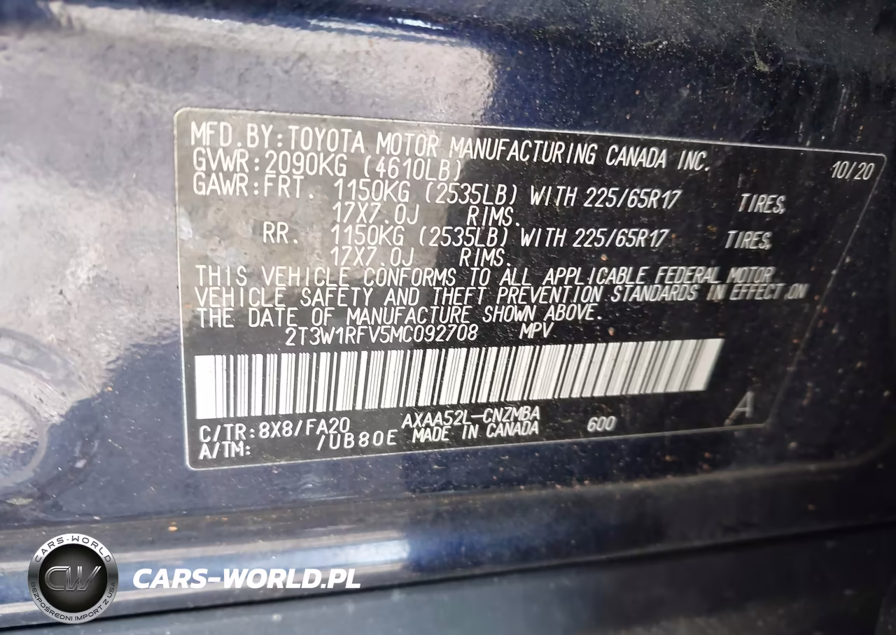 2021 Toyota Rav4 Xle VIN:2T3W1RFV5MC092708 - 9
