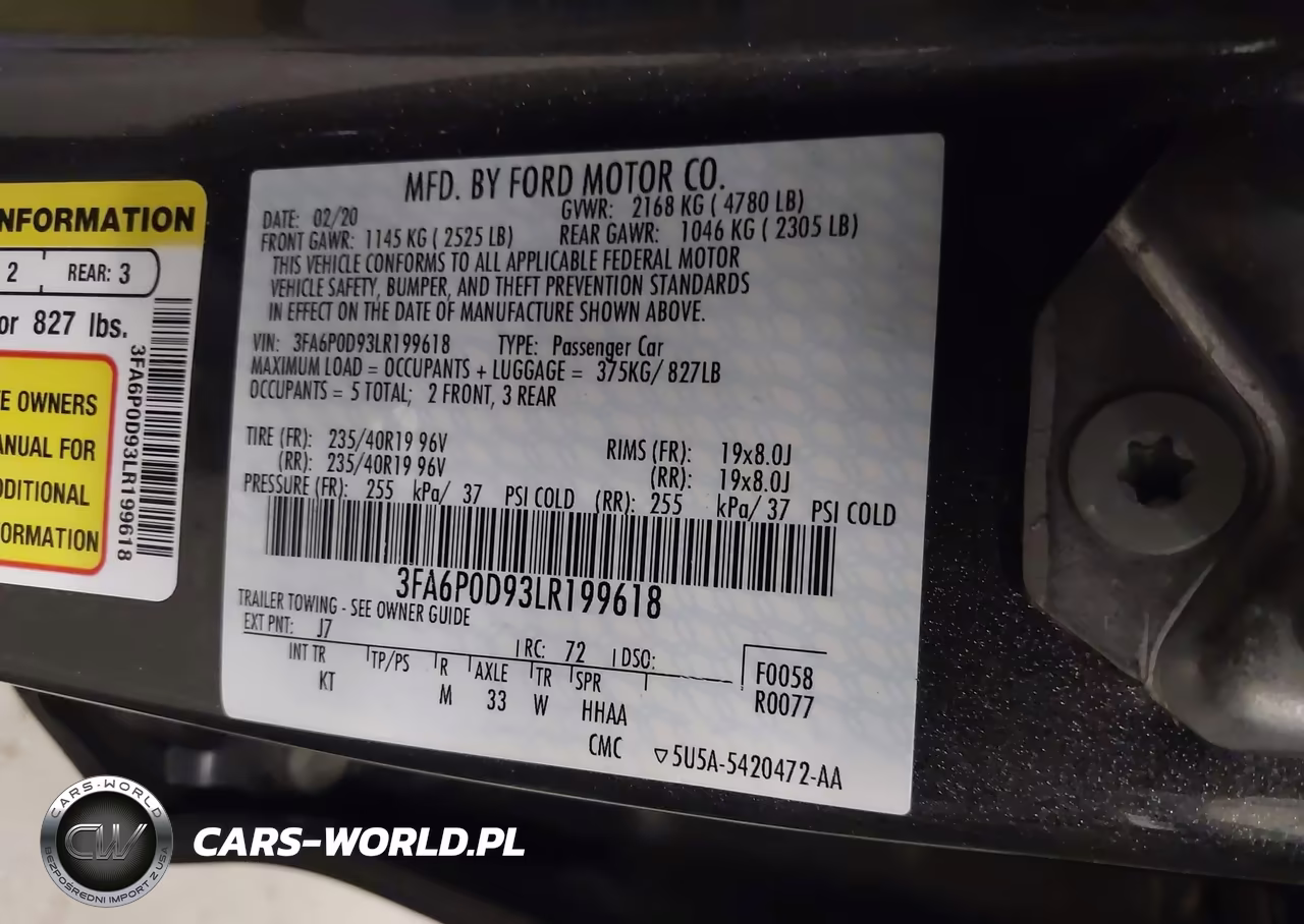 2020 Ford Fusion Titanium VIN:3FA6P0D93LR199618 - 9
