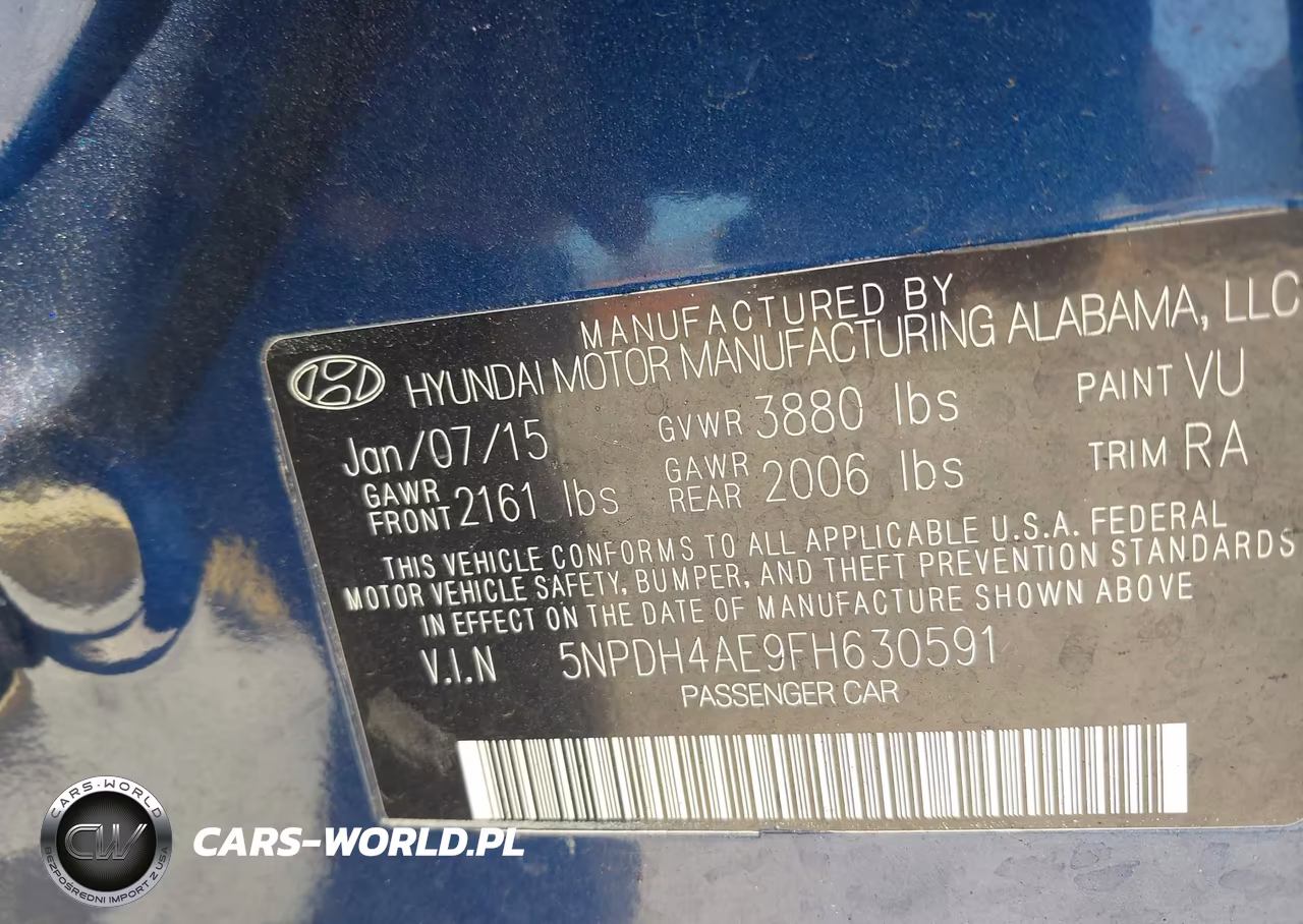 2015 Hyundai Elantra Se VIN:5NPDH4AE9FH630591 - 9