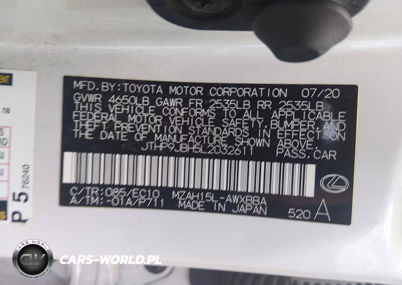 2020 Lexus Ux 250H VIN:JTHP9JBH5L2032611 - 9