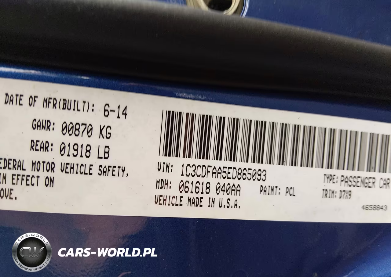 2014 Dodge Dart Se VIN:1C3CDFAA5ED865093 - 9