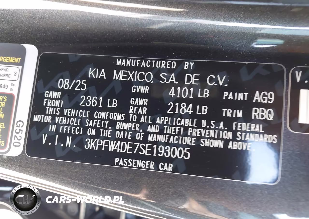 2025 Kia K4 Gt-Line VIN:3KPFW4DE7SE193005 - 9