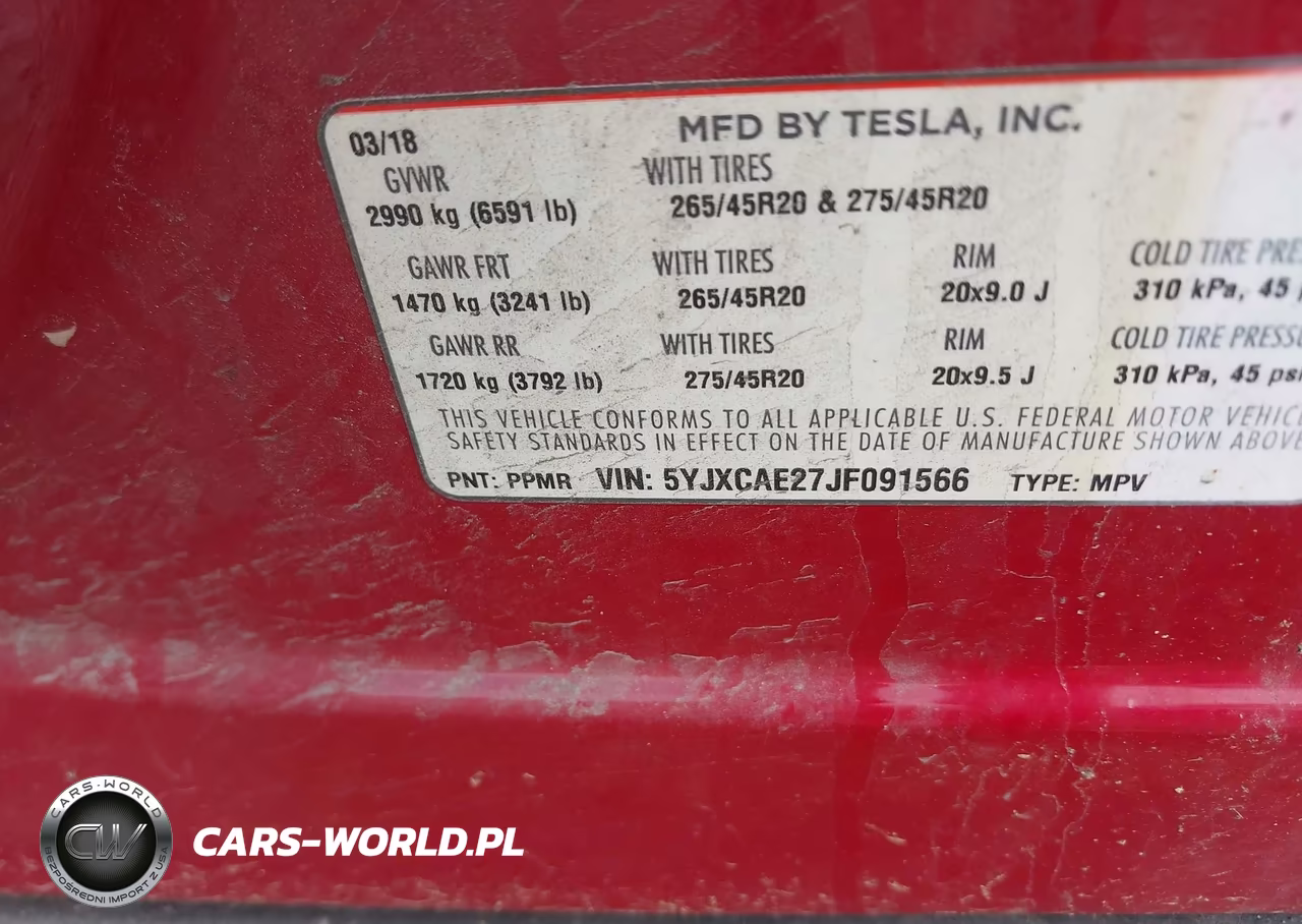 2018 Tesla Model X 100D-75D-P100D VIN:5YJXCAE27JF091566 - 9