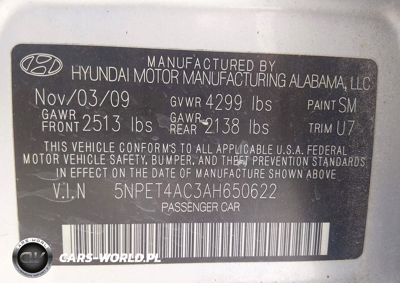 2010 Hyundai Sonata Gls VIN:5NPET4AC3AH650622 - 9