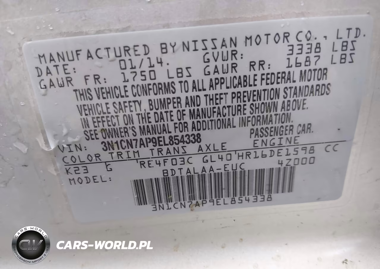 2014 Nissan Versa 1.6 S VIN:3N1CN7AP9EL854338 - 9