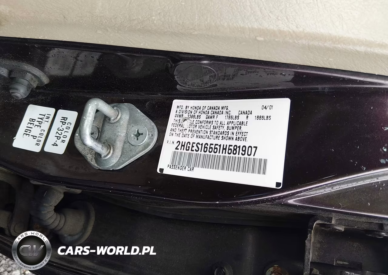 2001 Honda Civic Lx VIN:2HGES16551H581907 - 9
