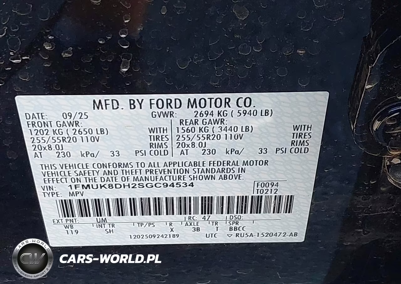 2025 Ford Explorer Active VIN:1FMUK8DH2SGC94534 - 9