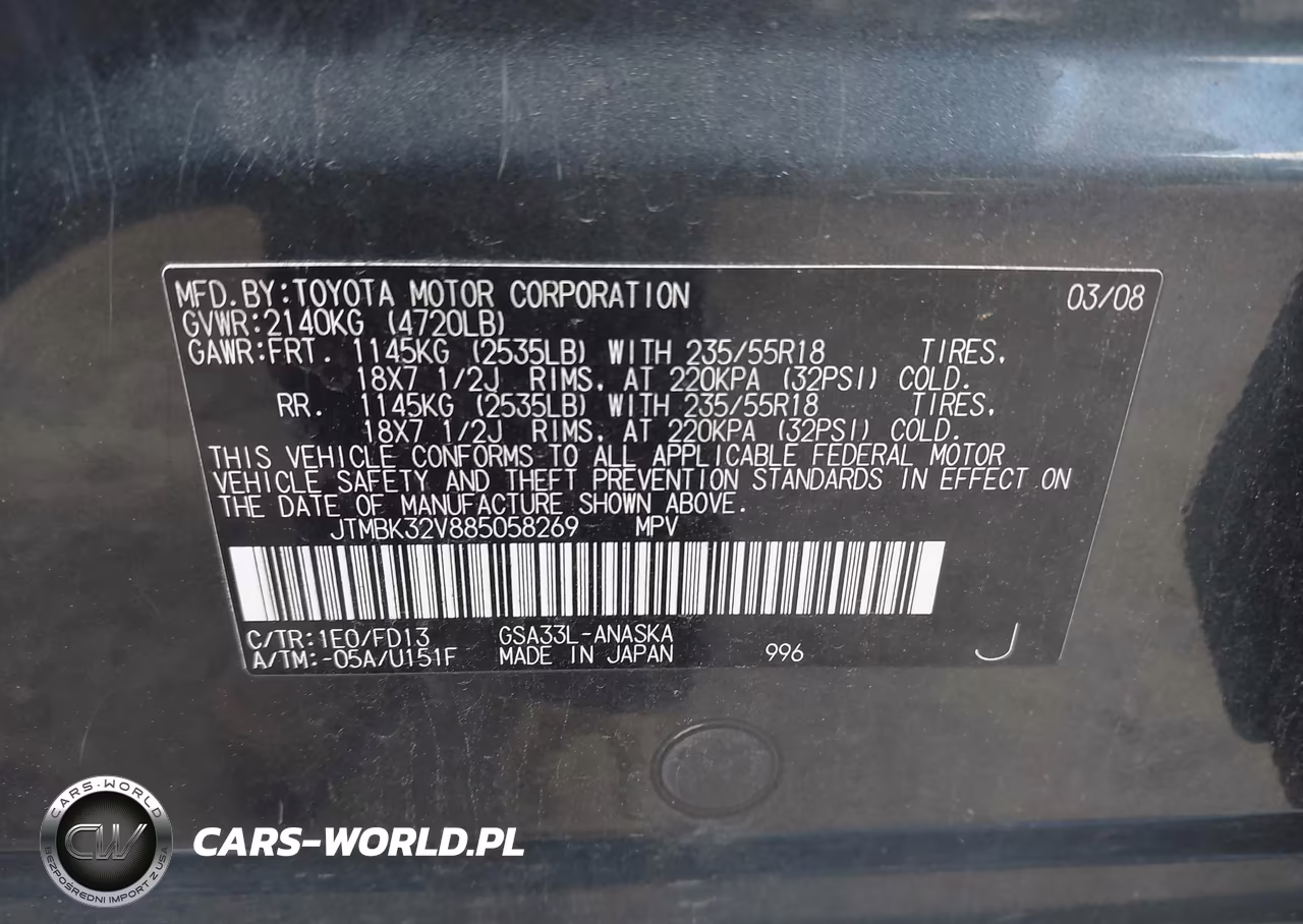 2008 Toyota Rav4 Sport V6 VIN:JTMBK32V885058269 - 9