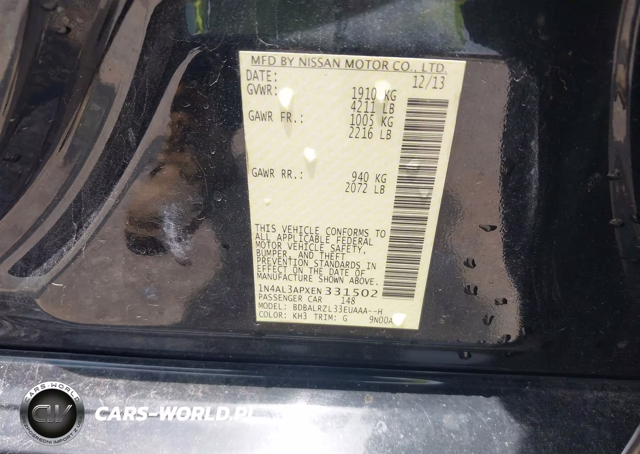 2014 Nissan Altima 2.5 S VIN:1N4AL3APXEN331502 - 9