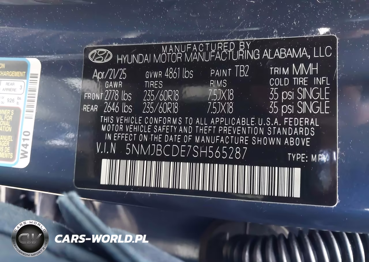 2025 Hyundai Tucson Sel VIN:5NMJBCDE7SH565287 - 9