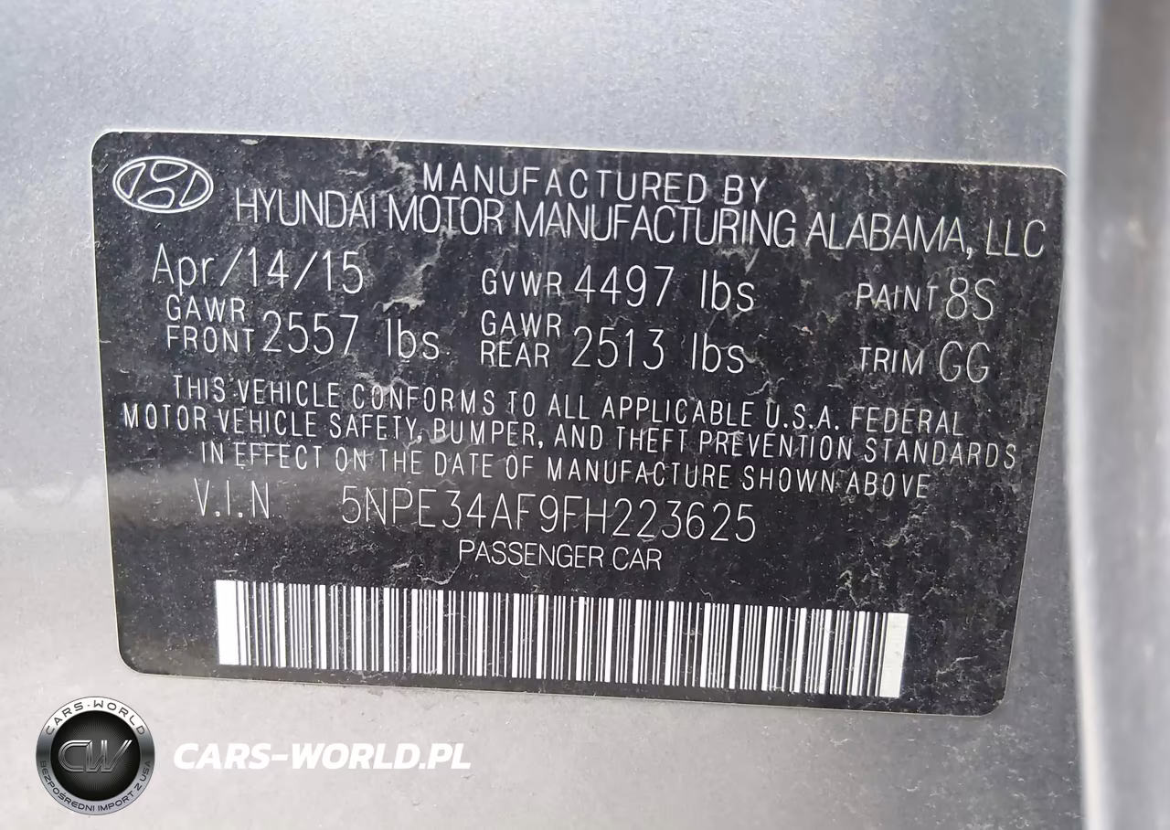 2015 Hyundai Sonata Sport VIN:5NPE34AF9FH223625 - 9