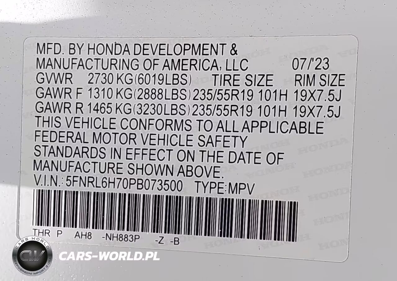 2023 Honda Odyssey Sport VIN:5FNRL6H70PB073500 - 9