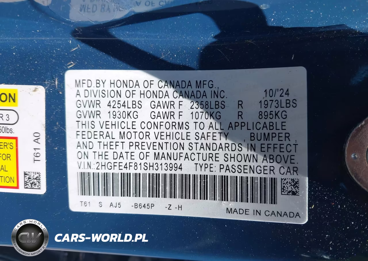 2025 Honda Civic Hybrid Sport-Sport Touring VIN:2HGFE4F81SH313994 - 9
