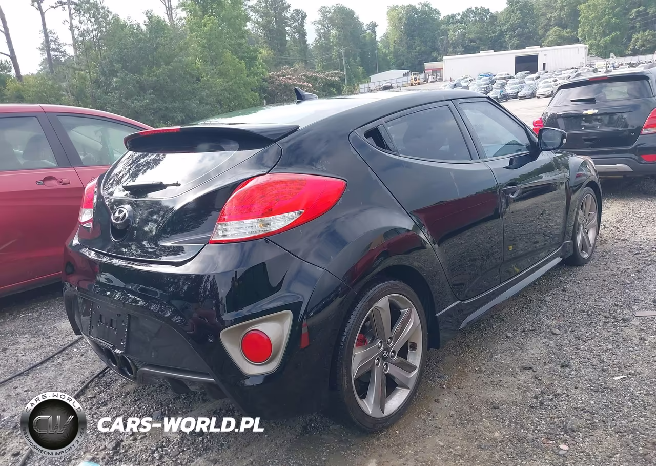 2013 Hyundai Veloster Turbo W-Blue VIN:KMHTC6AE2DU118434 - 4