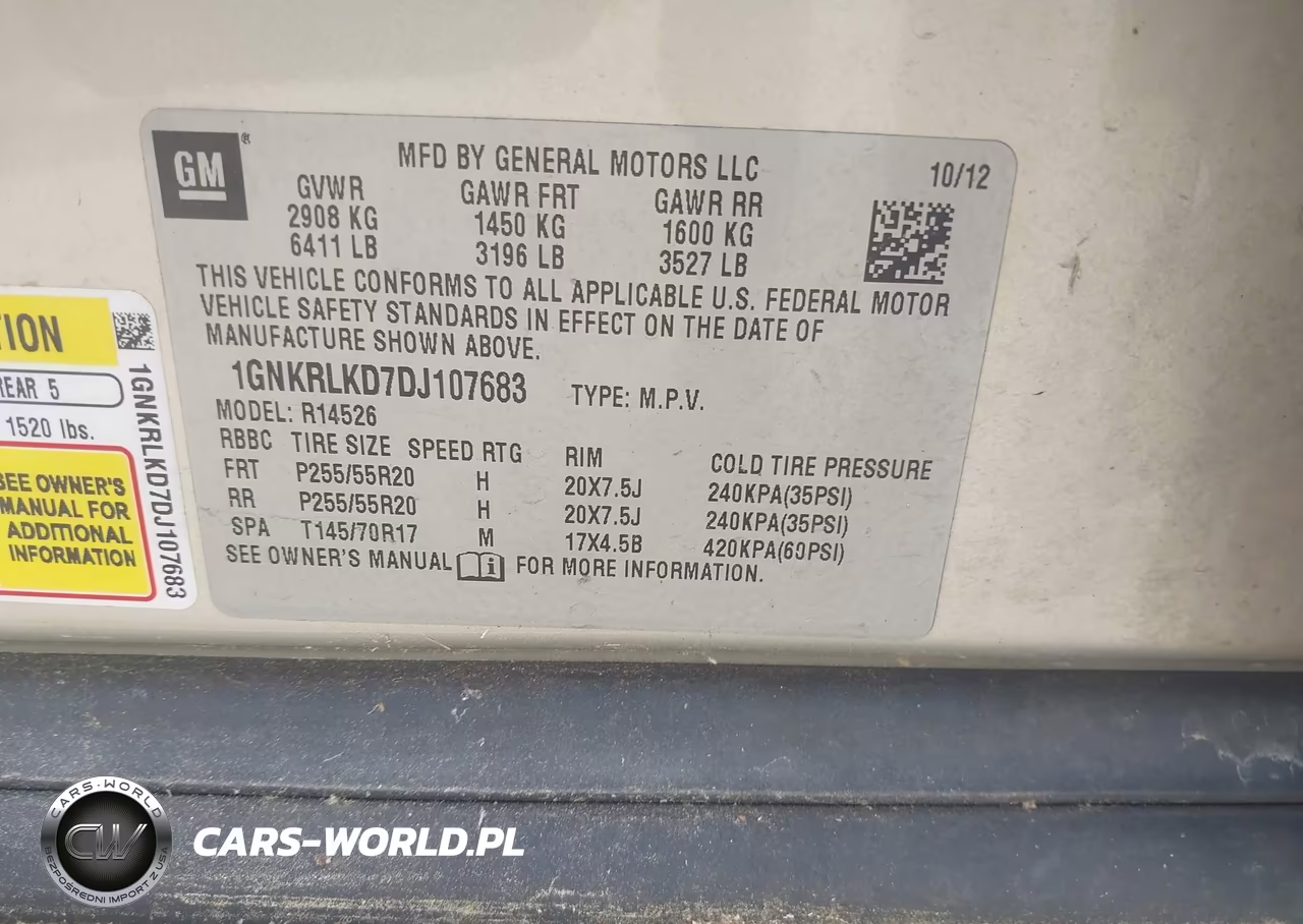 2013 Chevrolet Traverse Ltz VIN:1GNKRLKD7DJ107683 - 9