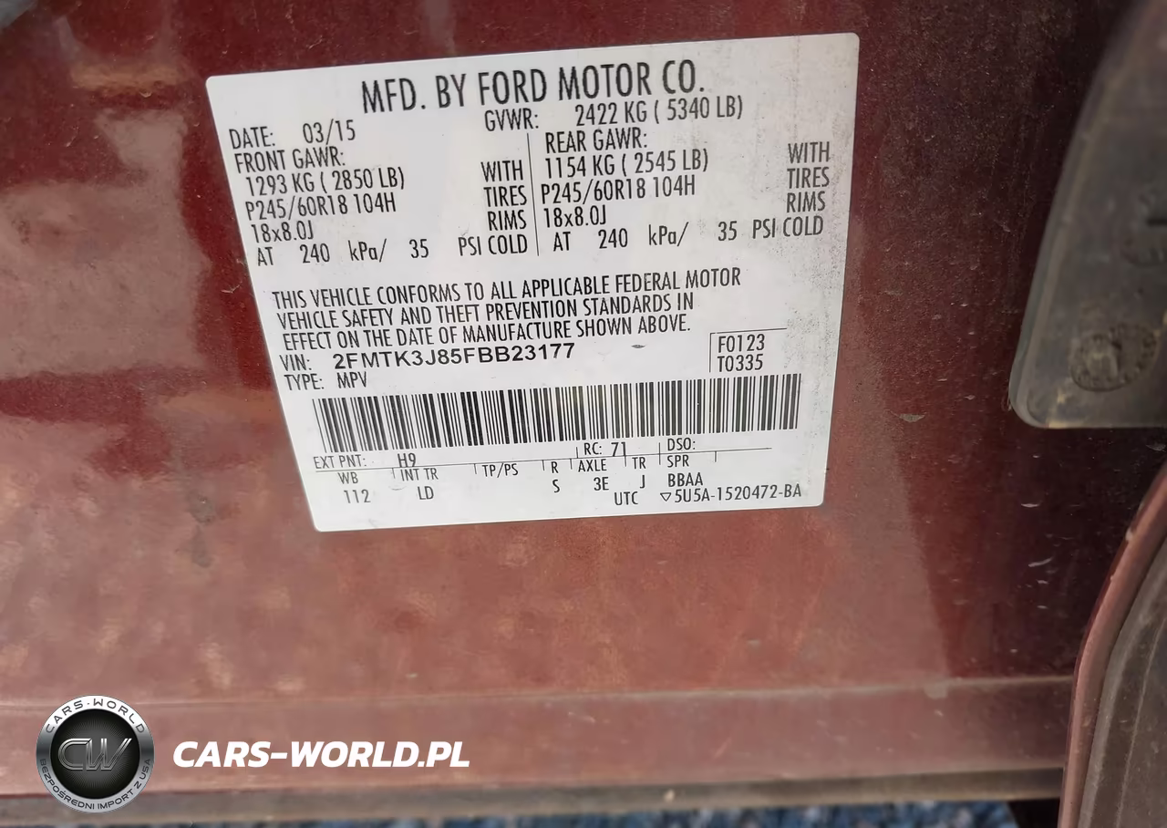 2015 Ford Edge Sel VIN:2FMTK3J85FBB23177 - 9