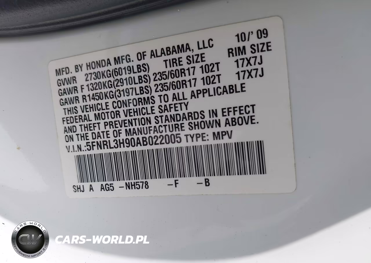 2010 Honda Odyssey Touring VIN:5FNRL3H90AB022005 - 9