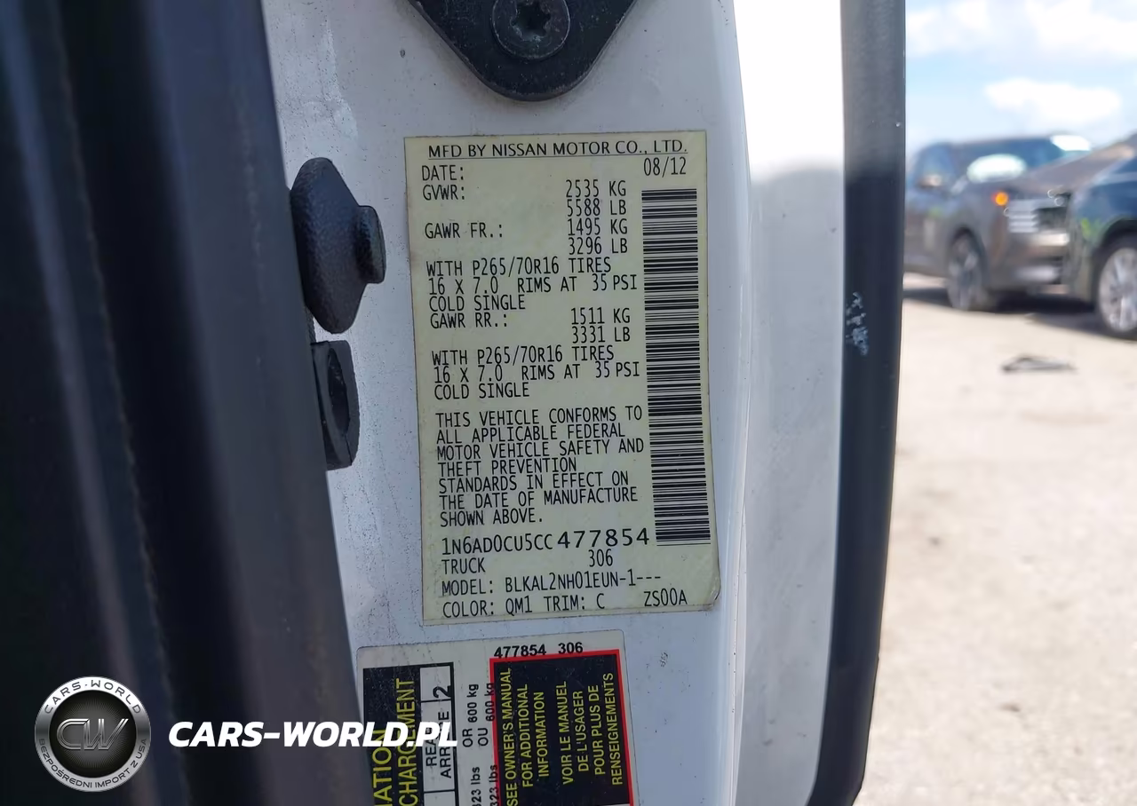 2012 Nissan Frontier Sv VIN:1N6AD0CU5CC477854 - 9