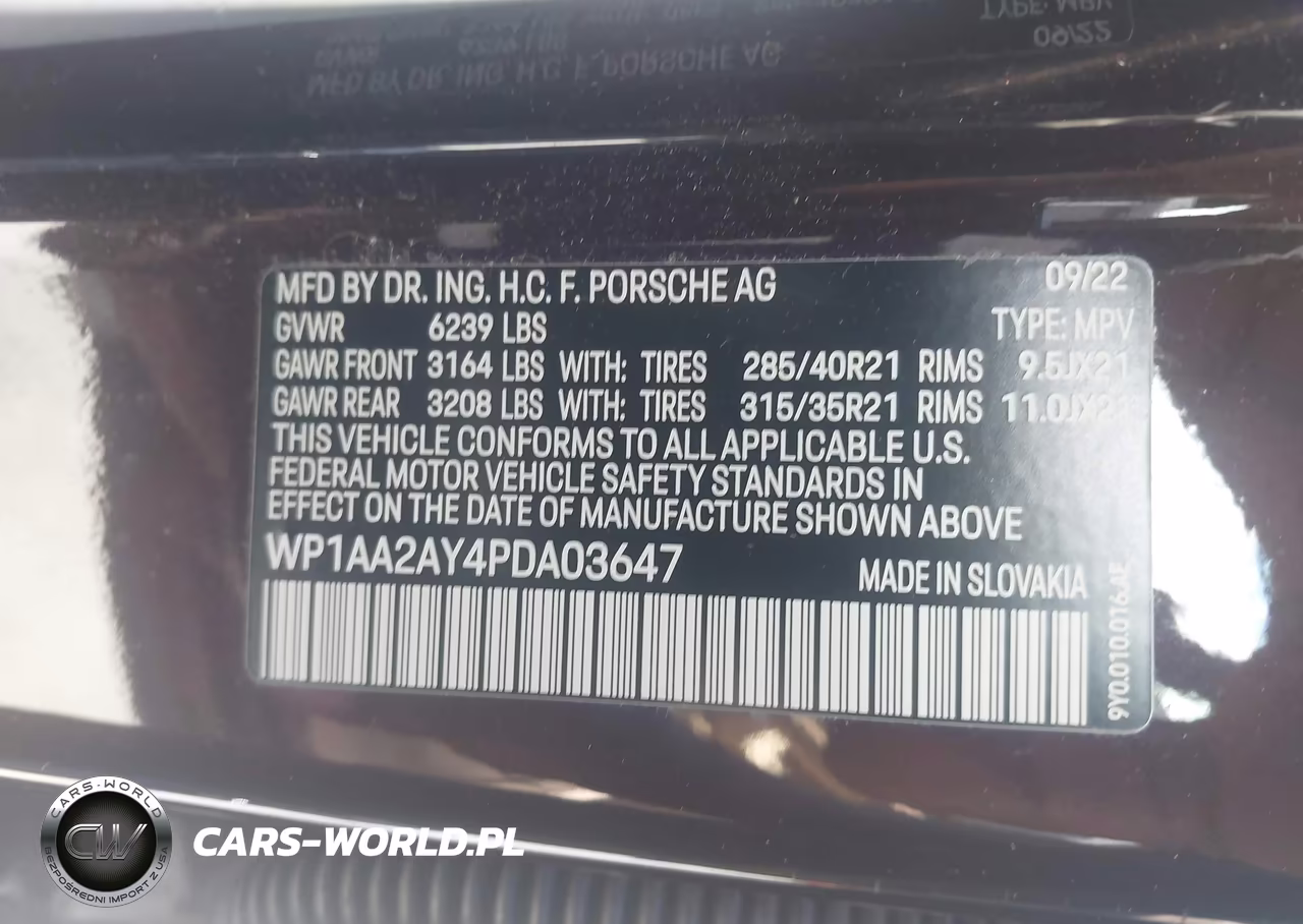 2023 Porsche Cayenne Platinum Edition VIN:WP1AA2AY4PDA03647 - 9