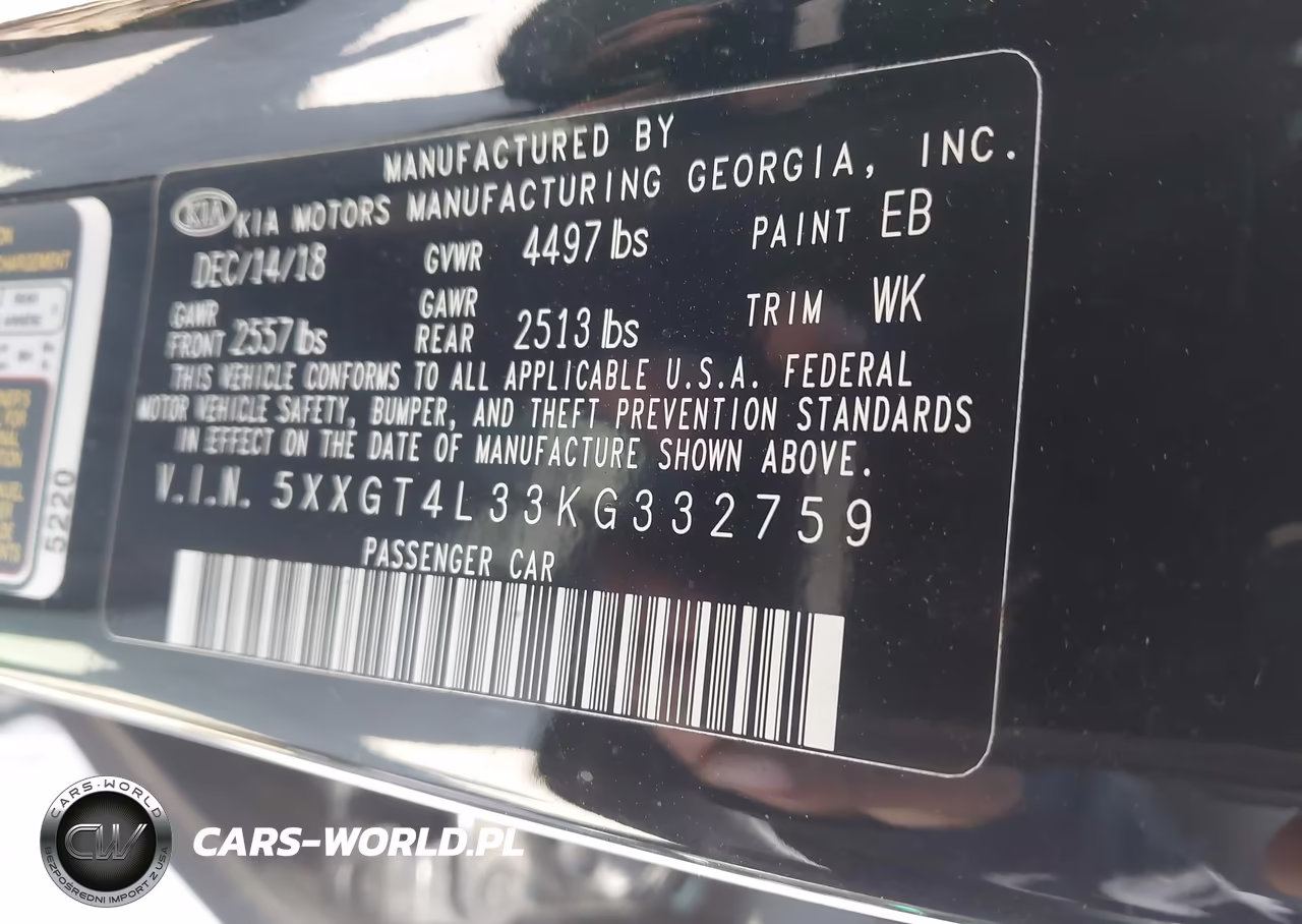 2019 Kia Optima Lx VIN:5XXGT4L33KG332759 - 9