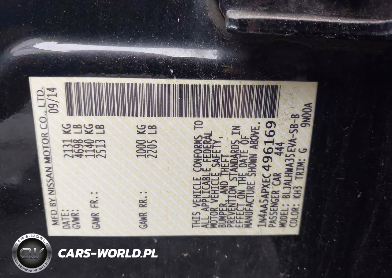 2014 Nissan Maxima 3.5 Sv VIN:1N4AA5APXEC496169 - 9
