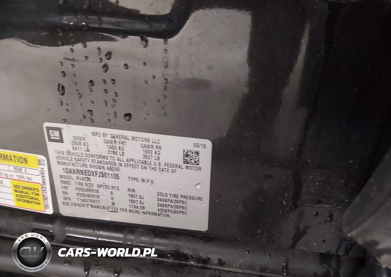 2015 GMC Acadia Sle-1 VIN:1GKKRNEDXFJ361105 - 9