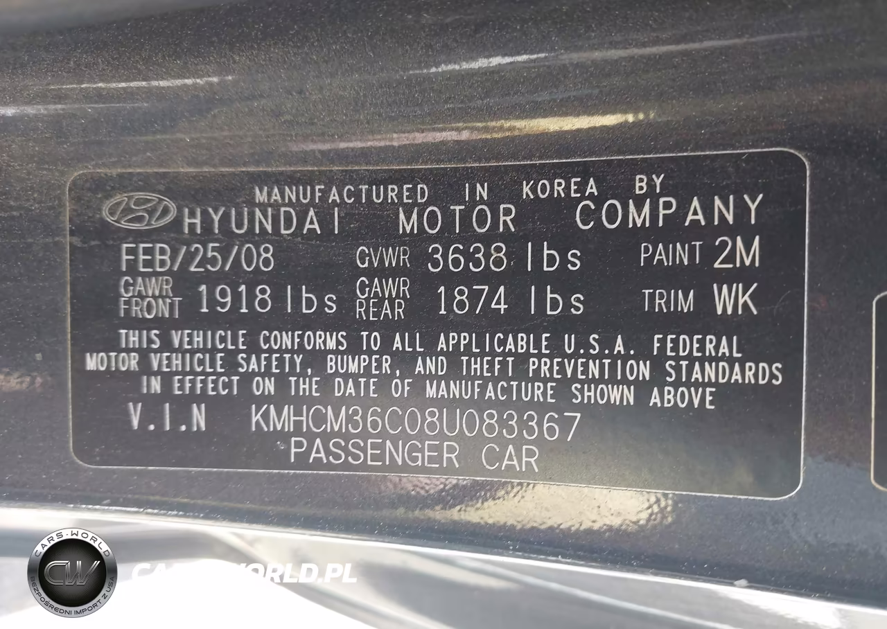 2008 Hyundai Accent Gs VIN:KMHCM36C08U083367 - 9