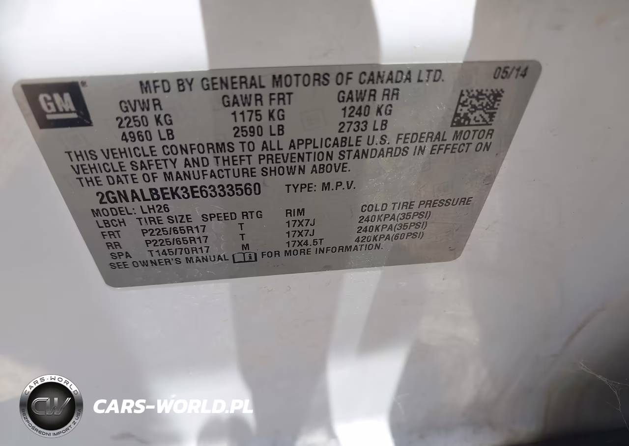 2014 Chevrolet Equinox Lt VIN:2GNALBEK3E6333560 - 9