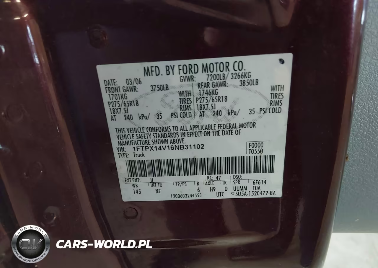 2006 Ford F-150 Fx4-Lariat-Xl-Xlt VIN:1FTPX14V16NB31102 - 9