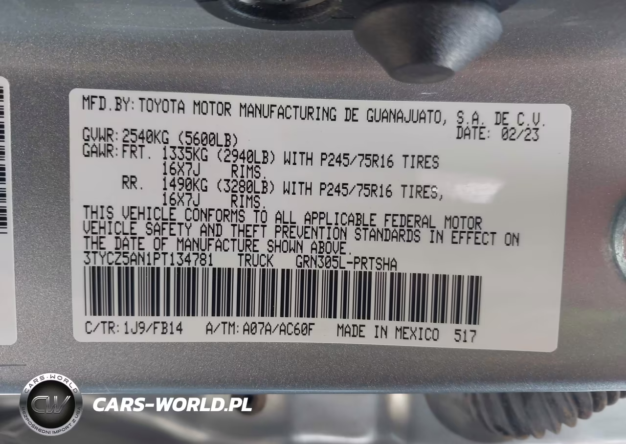 2023 Toyota Tacoma Double Cab VIN:3TYCZ5AN1PT134781 - 9