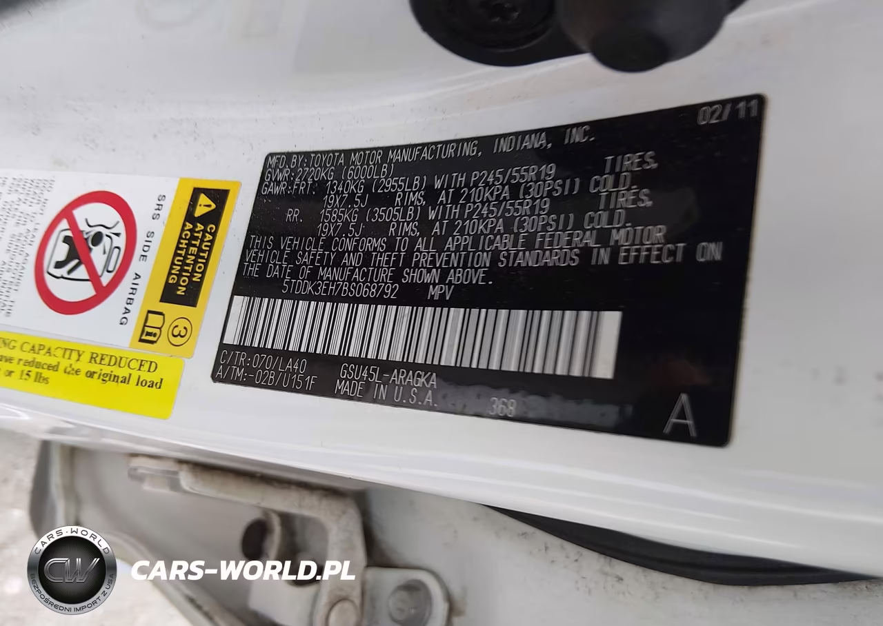 2011 Toyota Highlander Limited V6 VIN:5TDDK3EH7BS068792 - 9