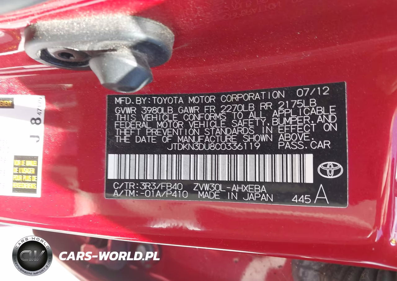 2012 Toyota Prius Three VIN:JTDKN3DU8C0336119 - 9
